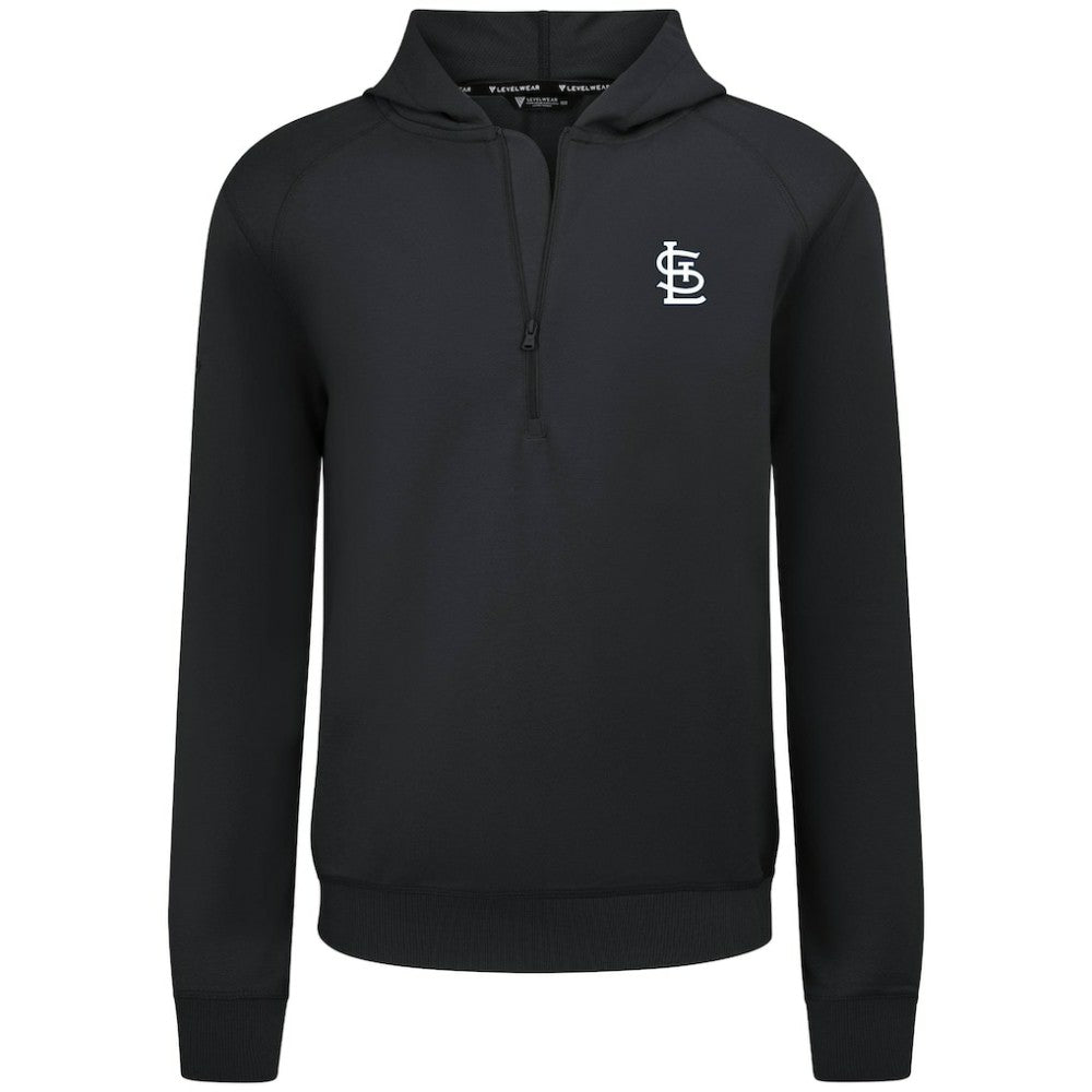 St. Louis Cardinals Levelwear Technic Insignia Quarter-Zip Hoodie - Black
