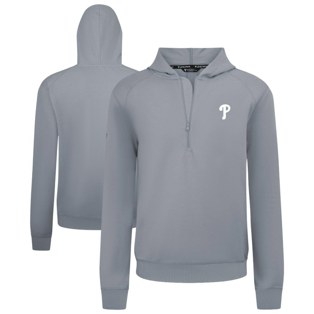 Philadelphia Phillies Levelwear Technic Insignia Quarter-Zip Hoodie - Gray