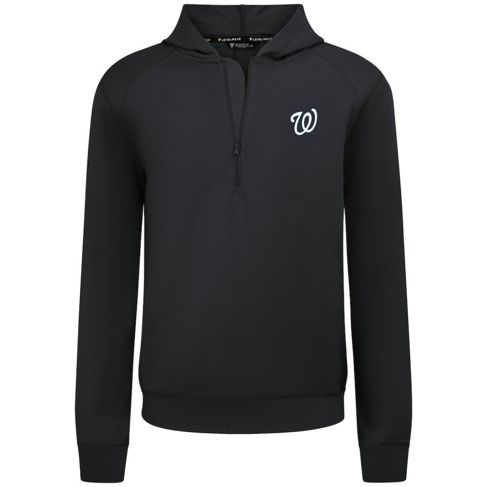Washington Nationals Levelwear Technic Insignia Quarter-Zip Hoodie - Black