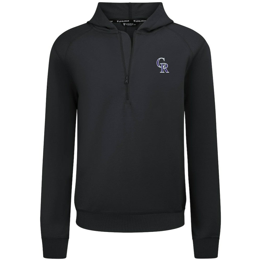 Colorado Rockies Levelwear Technic Insignia Quarter-Zip Hoodie - Black