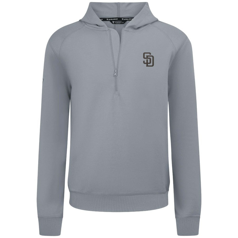 San Diego Padres Levelwear Technic Insignia Quarter-Zip Hoodie - Gray