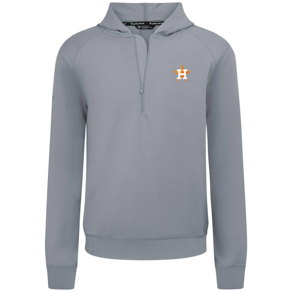 Houston Astros Levelwear Technic Insignia Quarter-Zip Hoodie - Gray