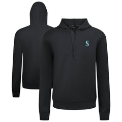 Seattle Mariners Levelwear Technic Insignia Quarter-Zip Hoodie - Black