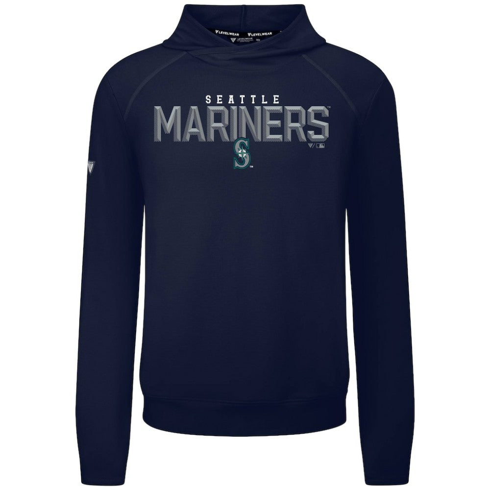 Seattle Mariners Levelwear Mandate Carve Tri-Blend Hoodie - Navy