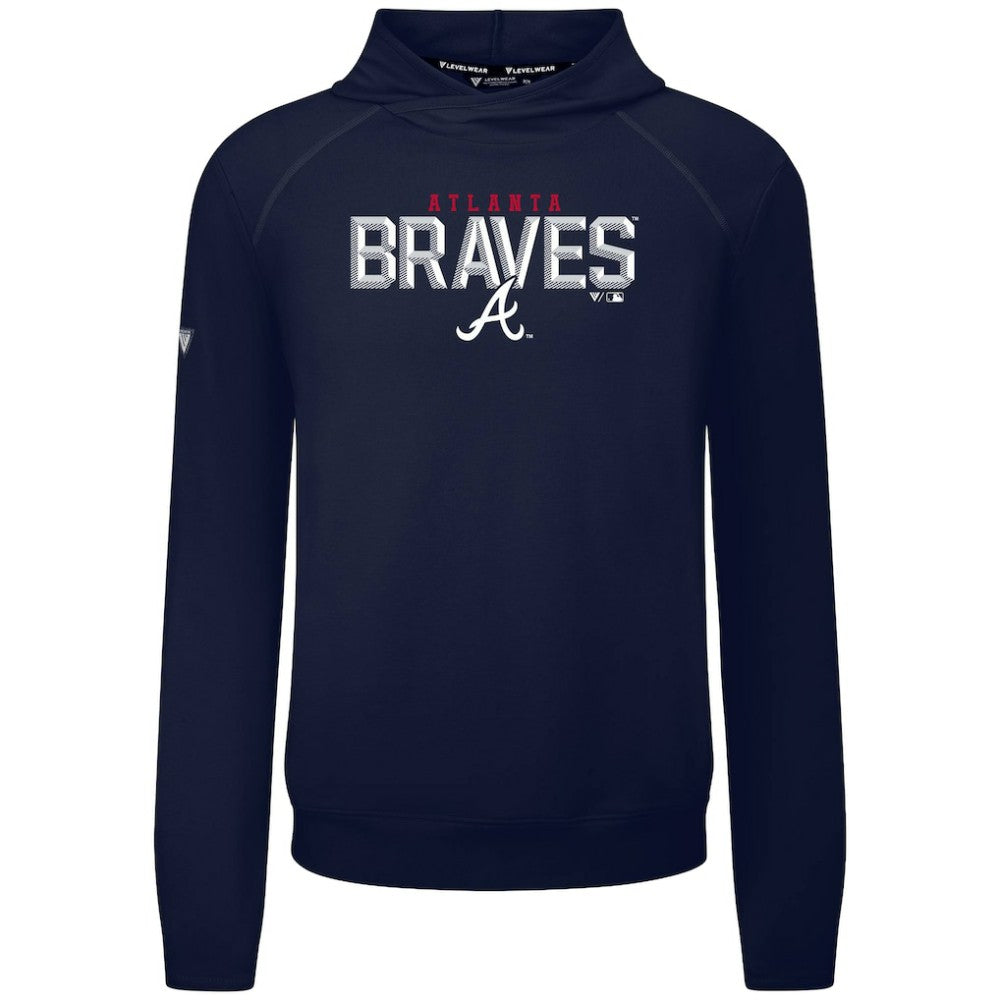 Atlanta Braves Levelwear Mandate Carve Tri-Blend Hoodie - Navy