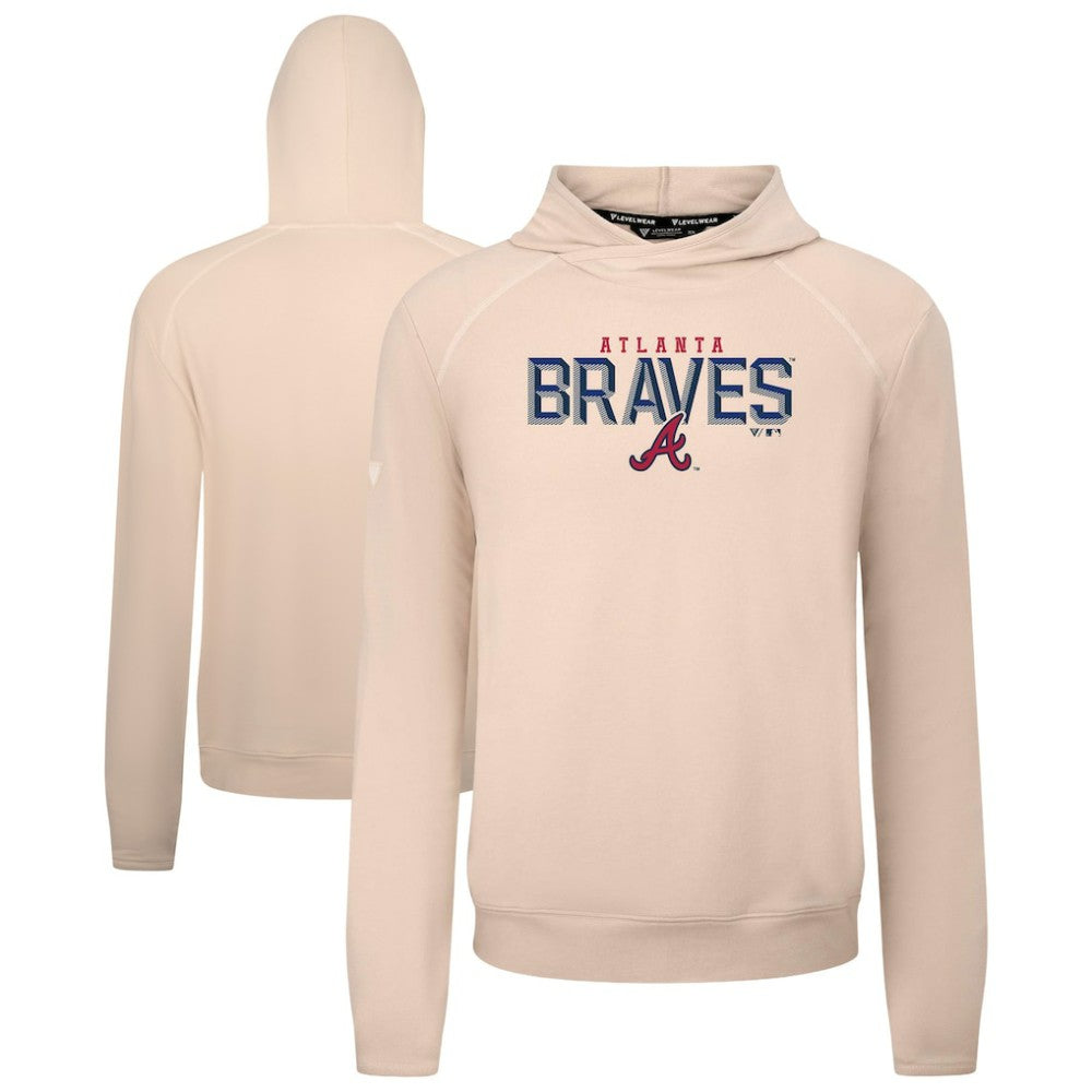 Atlanta Braves Levelwear Mandate Carve Tri-Blend Hoodie - Khaki