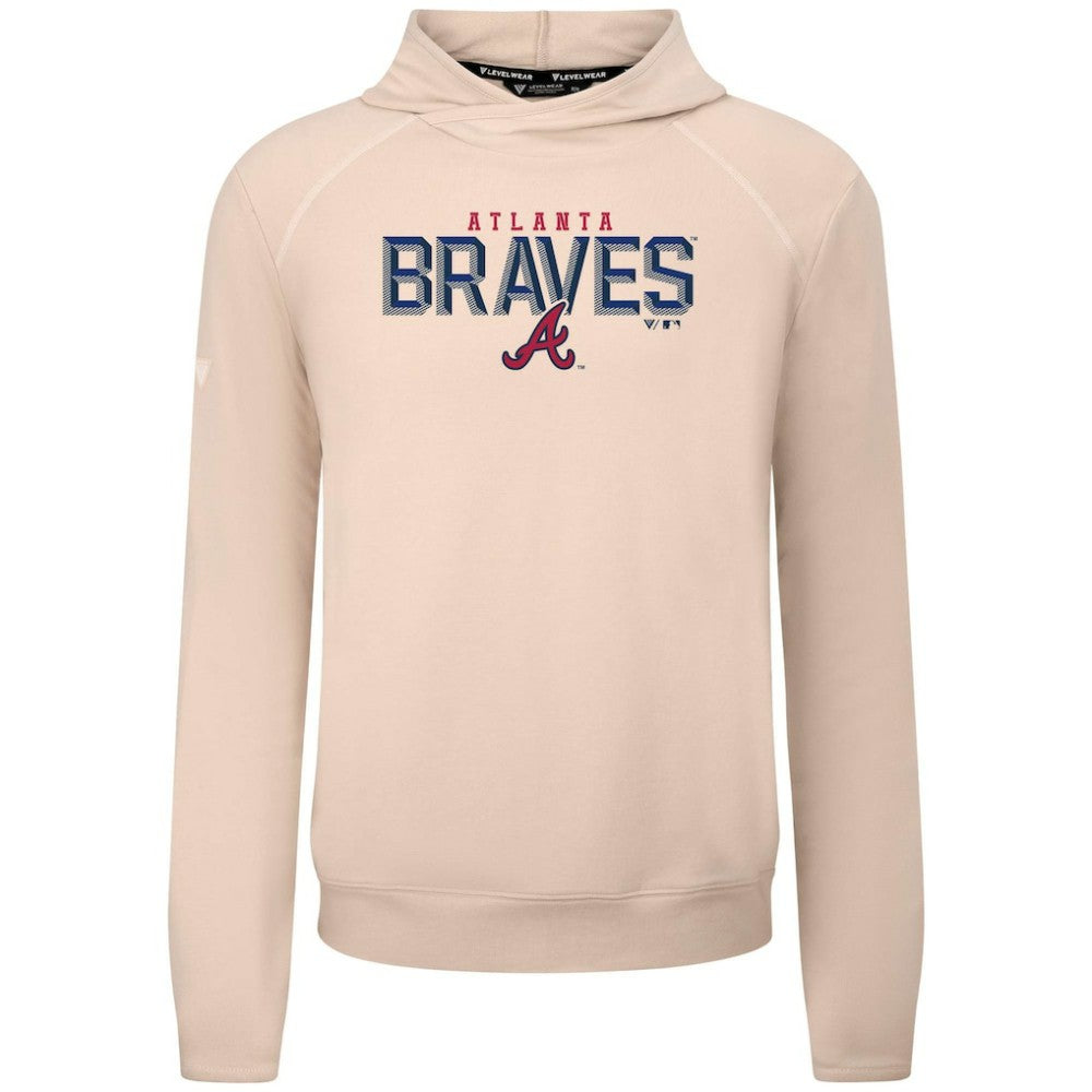 Atlanta Braves Levelwear Mandate Carve Tri-Blend Hoodie - Khaki