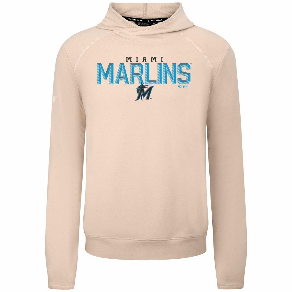 Miami Marlins Levelwear Mandate Carve Tri-Blend Hoodie - Khaki
