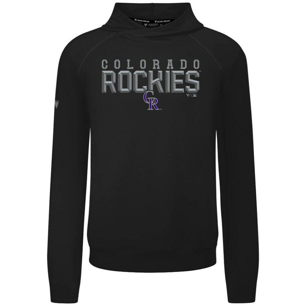 Colorado Rockies Levelwear Mandate Carve Tri-Blend Hoodie - Black