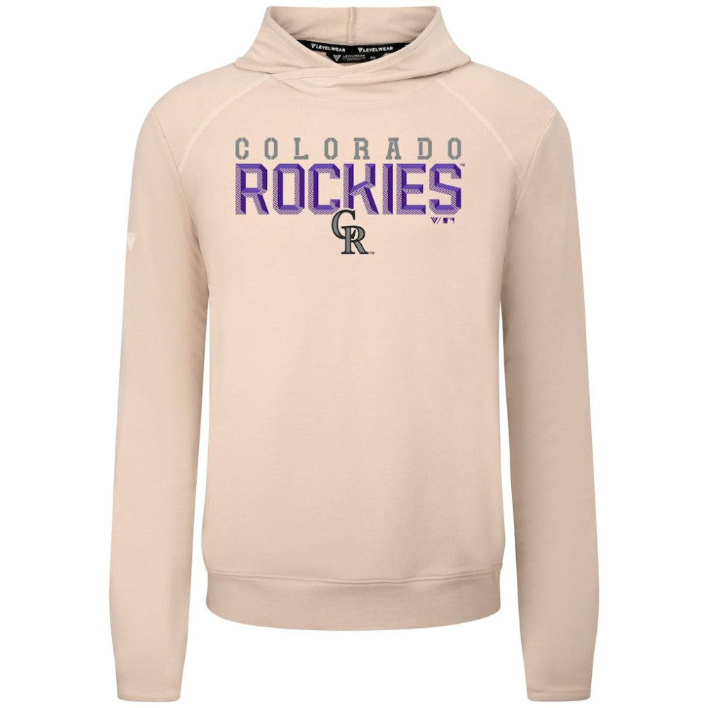 Colorado Rockies Levelwear Mandate Carve Tri-Blend Hoodie - Khaki