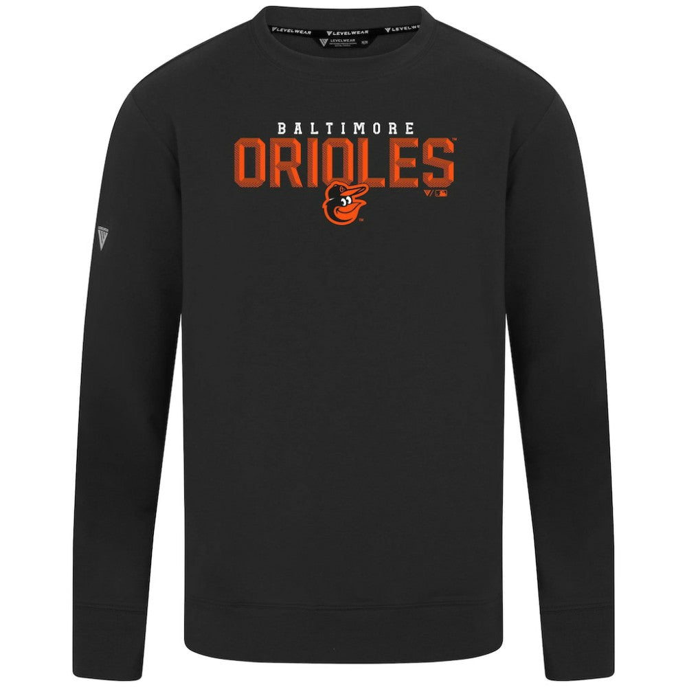 Baltimore Orioles Levelwear Mandate Carve Tri-Blend Sweatshirt - Black