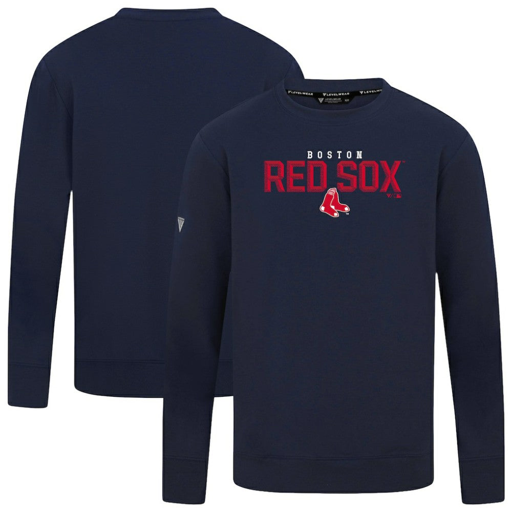 Boston Red Sox Levelwear Mandate Carve Tri-Blend Sweatshirt - Navy