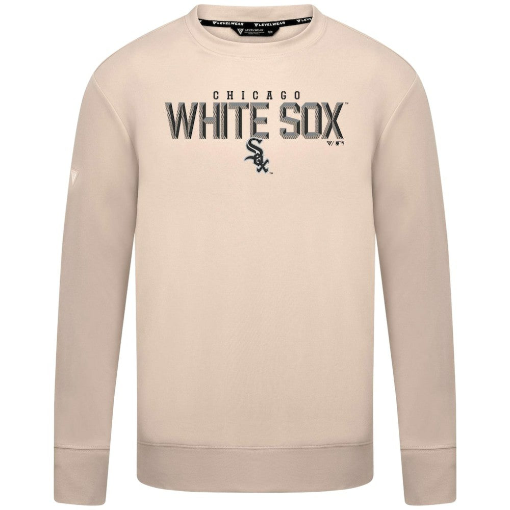 Chicago White Sox Levelwear Mandate Carve Tri-Blend Sweatshirt - Khaki