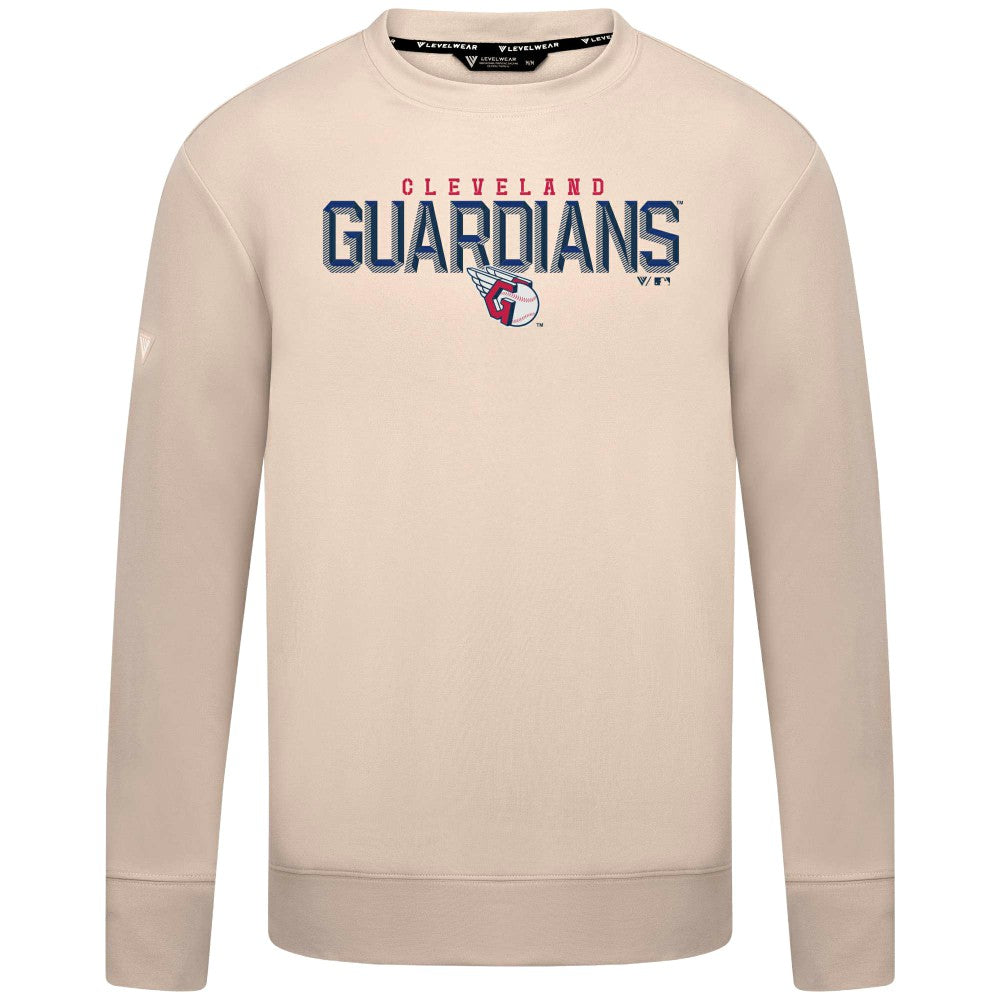 Cleveland Guardians Levelwear Mandate Carve Tri-Blend Sweatshirt - Khaki