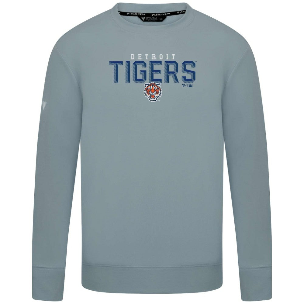 Detroit Tigers Levelwear Mandate Carve Tri-Blend Sweatshirt - Gray