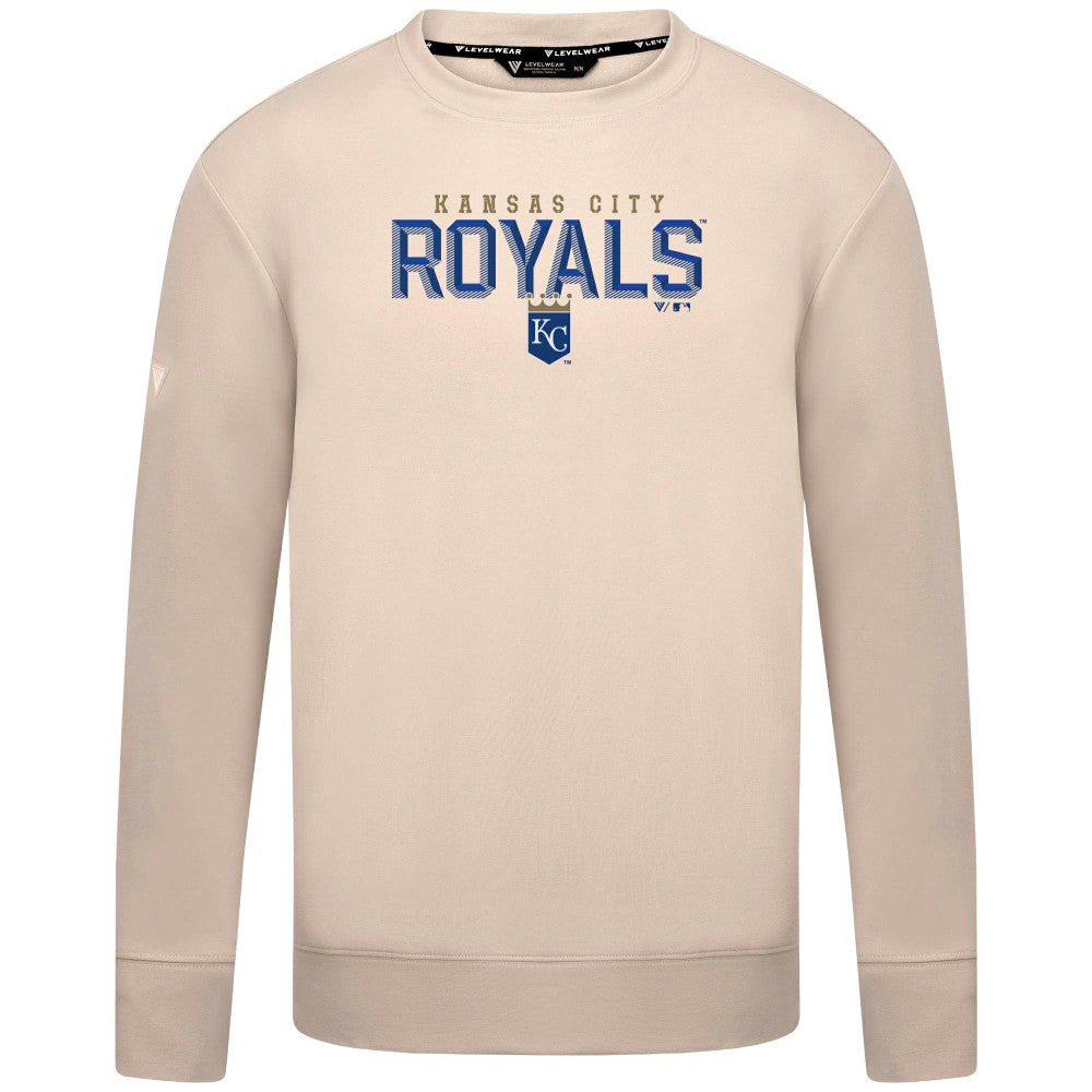 Kansas City Royals Levelwear Mandate Carve Tri-Blend Sweatshirt - Khaki