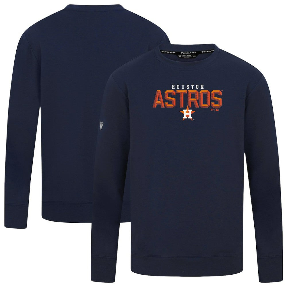 Houston Astros Levelwear Mandate Carve Tri-Blend Sweatshirt - Navy