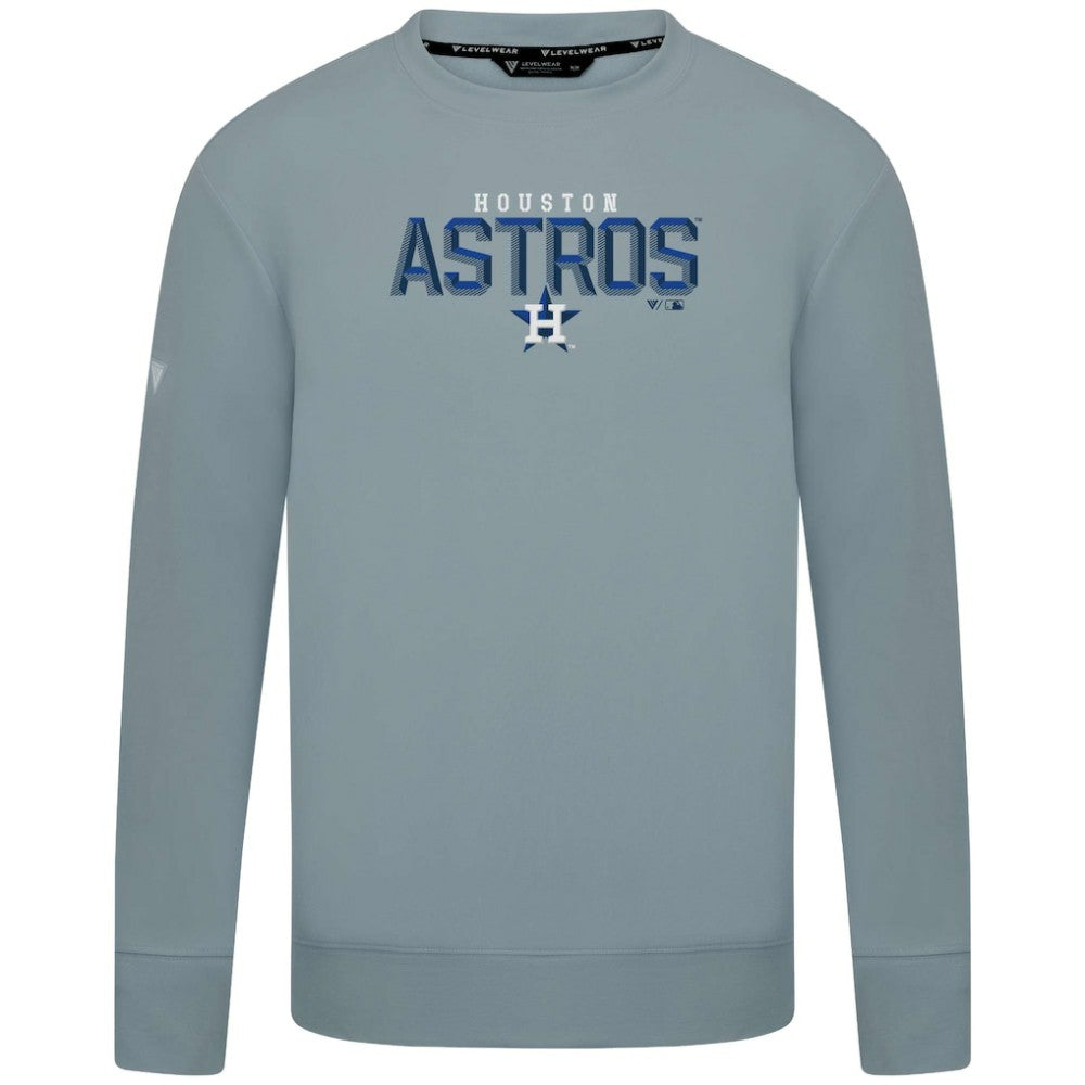 Houston Astros Levelwear Mandate Carve Tri-Blend Sweatshirt - Gray