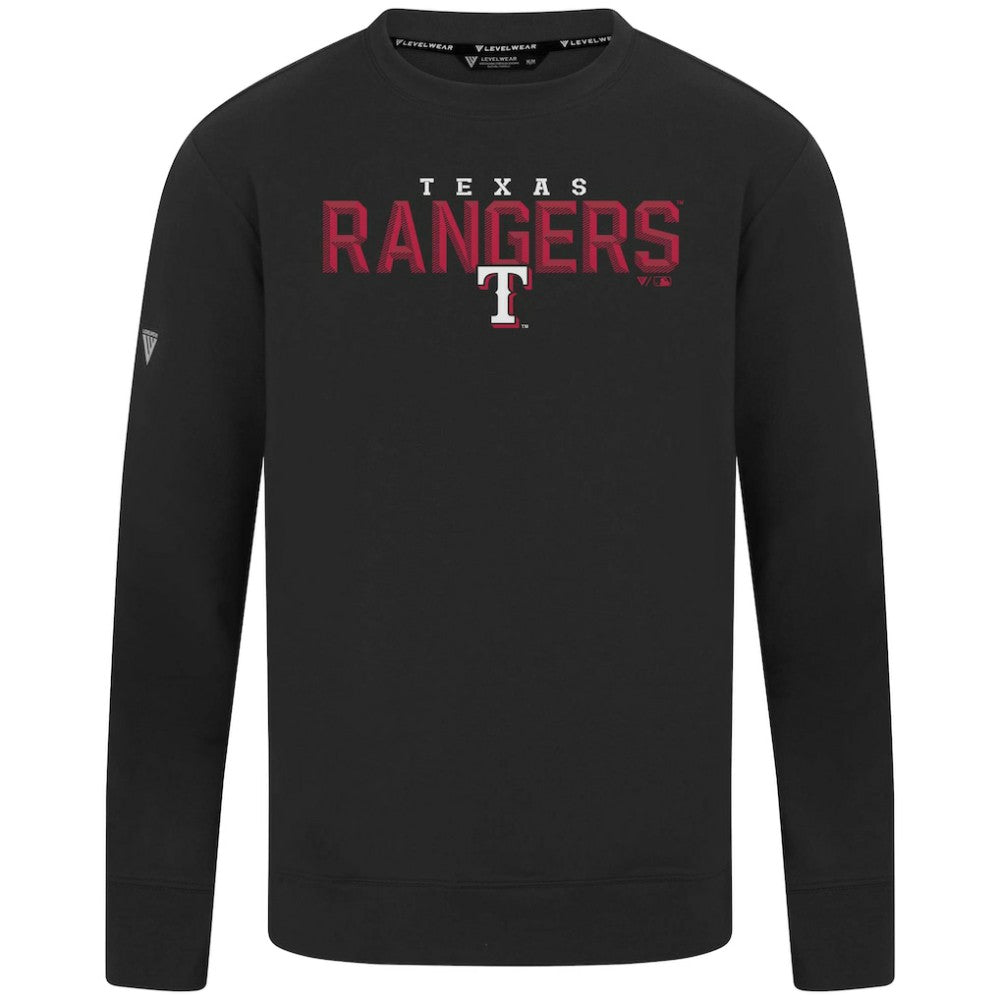 Texas Rangers Levelwear Mandate Carve Tri-Blend Sweatshirt - Black