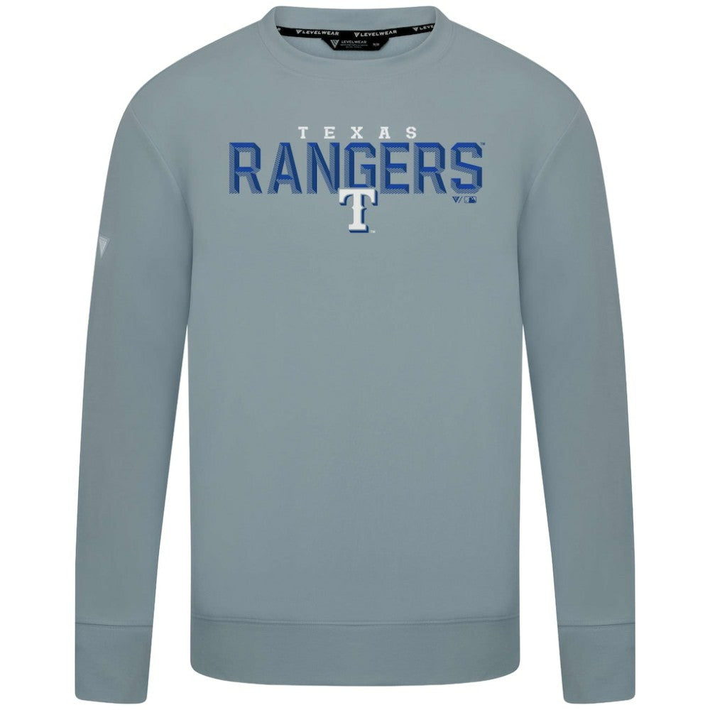 Texas Rangers Levelwear Mandate Carve Tri-Blend Sweatshirt - Gray