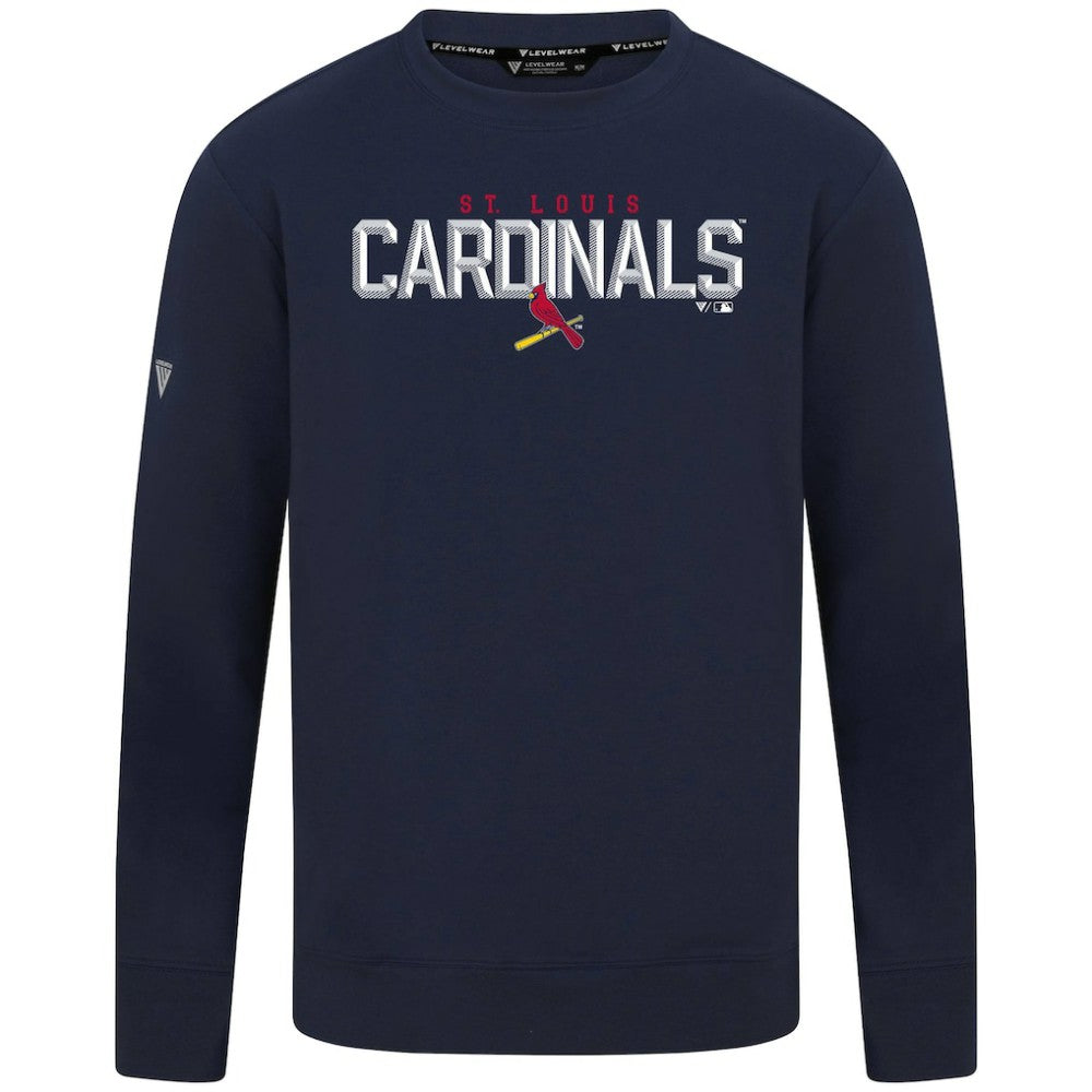 St. Louis Cardinals Levelwear Mandate Carve Tri-Blend Sweatshirt - Navy