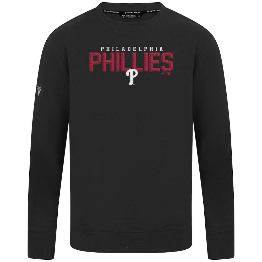 Philadelphia Phillies Levelwear Mandate Carve Tri-Blend Sweatshirt - Black