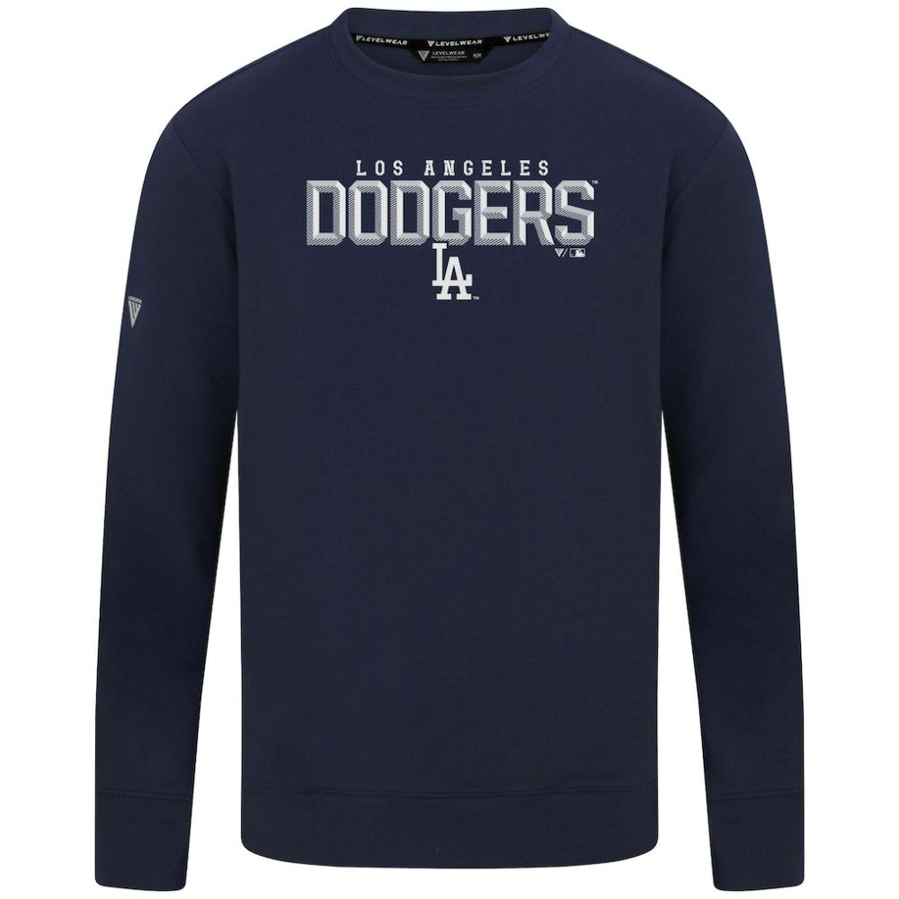 Los Angeles Dodgers Levelwear Mandate Carve Tri-Blend Sweatshirt - Navy
