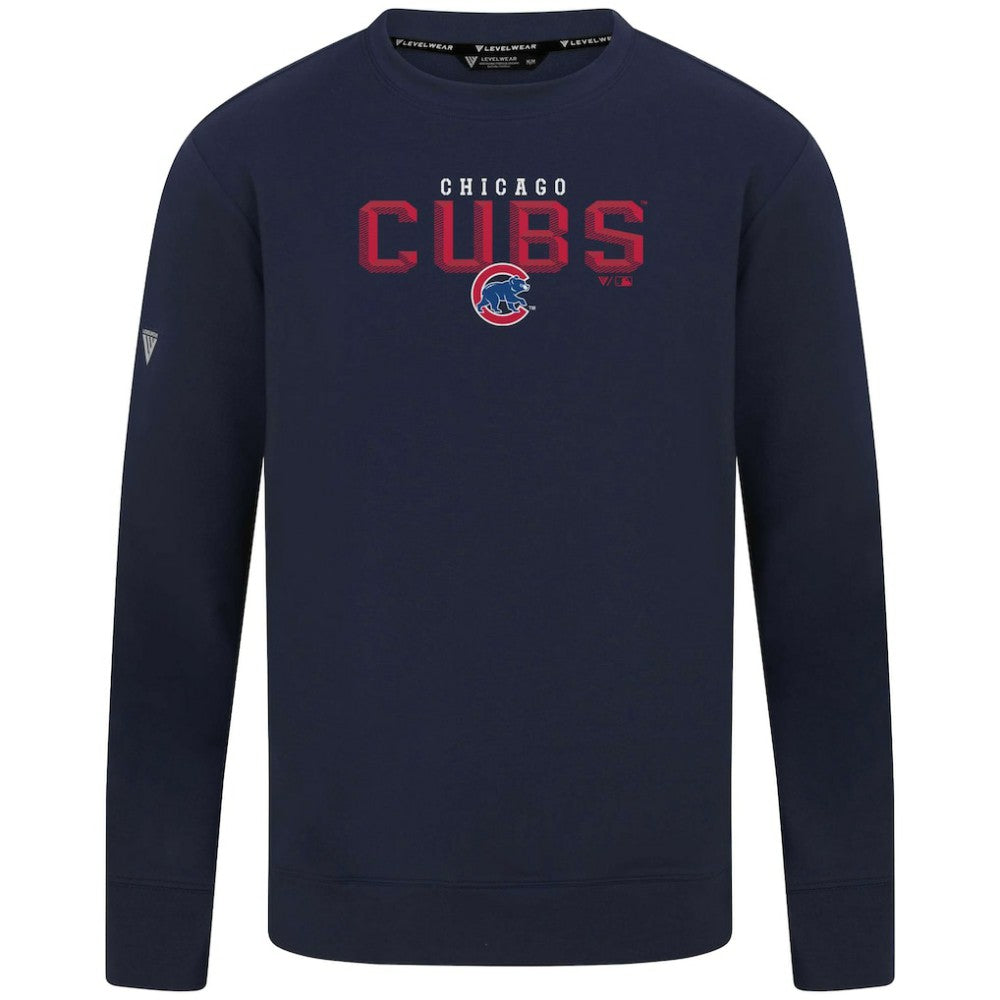Chicago Cubs Levelwear Mandate Carve Tri-Blend Sweatshirt - Navy