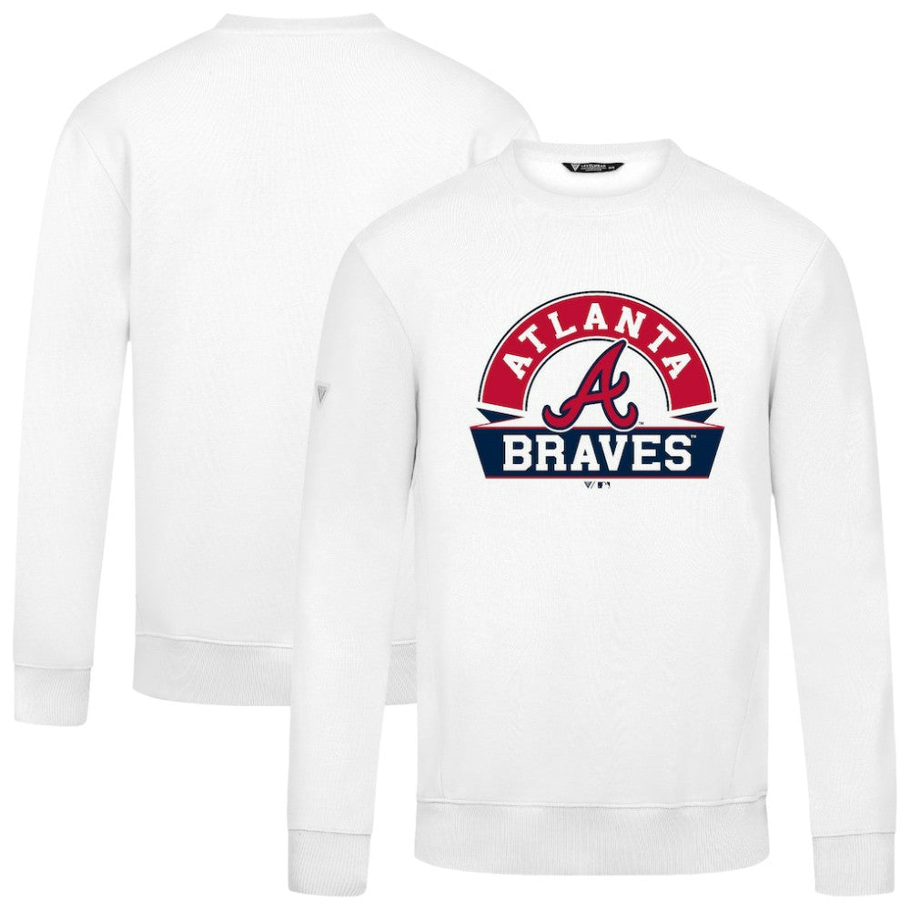 Atlanta Braves Levelwear Zane Banner Arch Sweatshirt - White