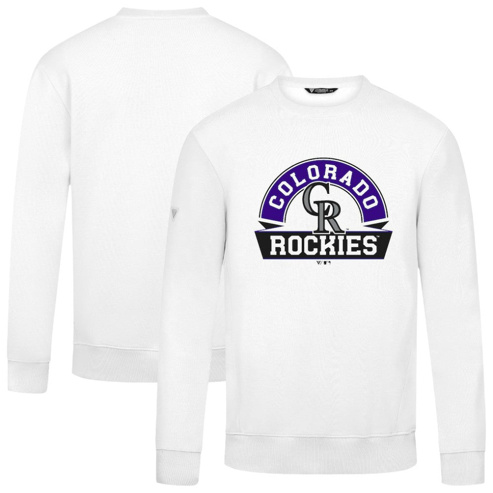 Colorado Rockies Levelwear Zane Banner Arch Sweatshirt - White