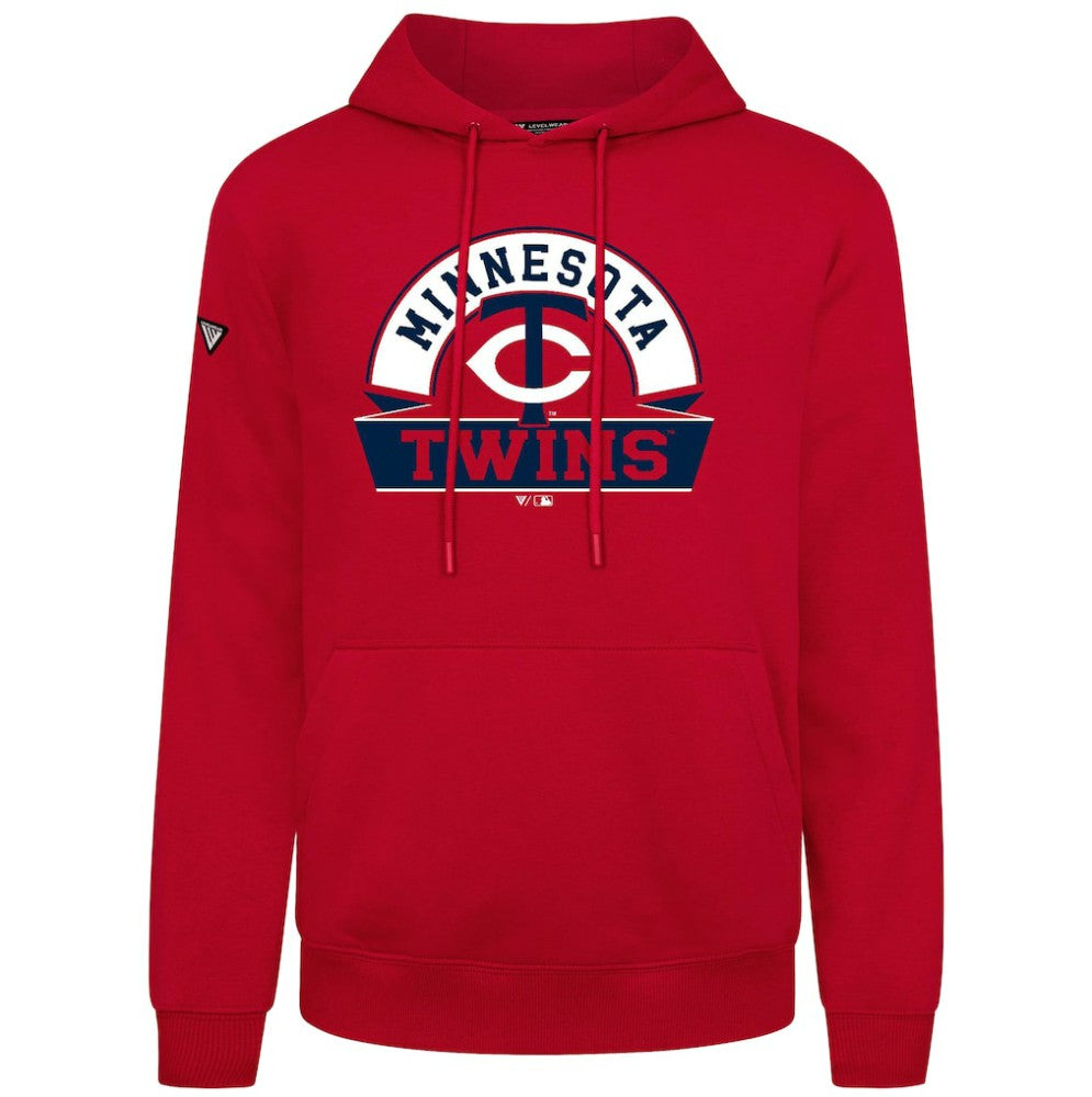 Minnesota Twins Levelwear Podium Banner Arch Hoodie - Red