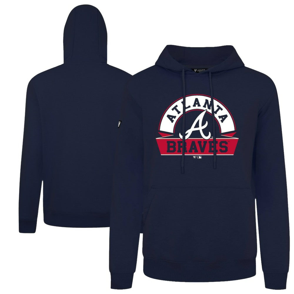 Atlanta Braves Levelwear Podium Banner Arch Hoodie - Navy