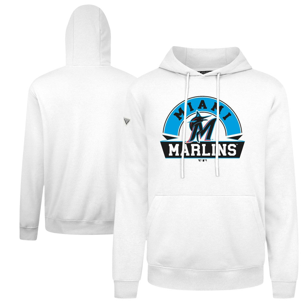 Miami Marlins Levelwear Podium Banner Arch Hoodie - White