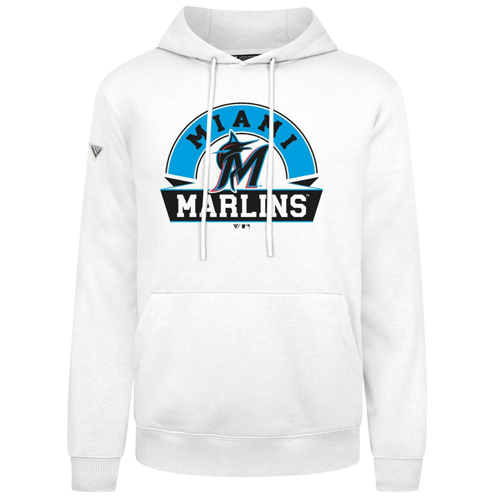 Miami Marlins Levelwear Podium Banner Arch Hoodie - White