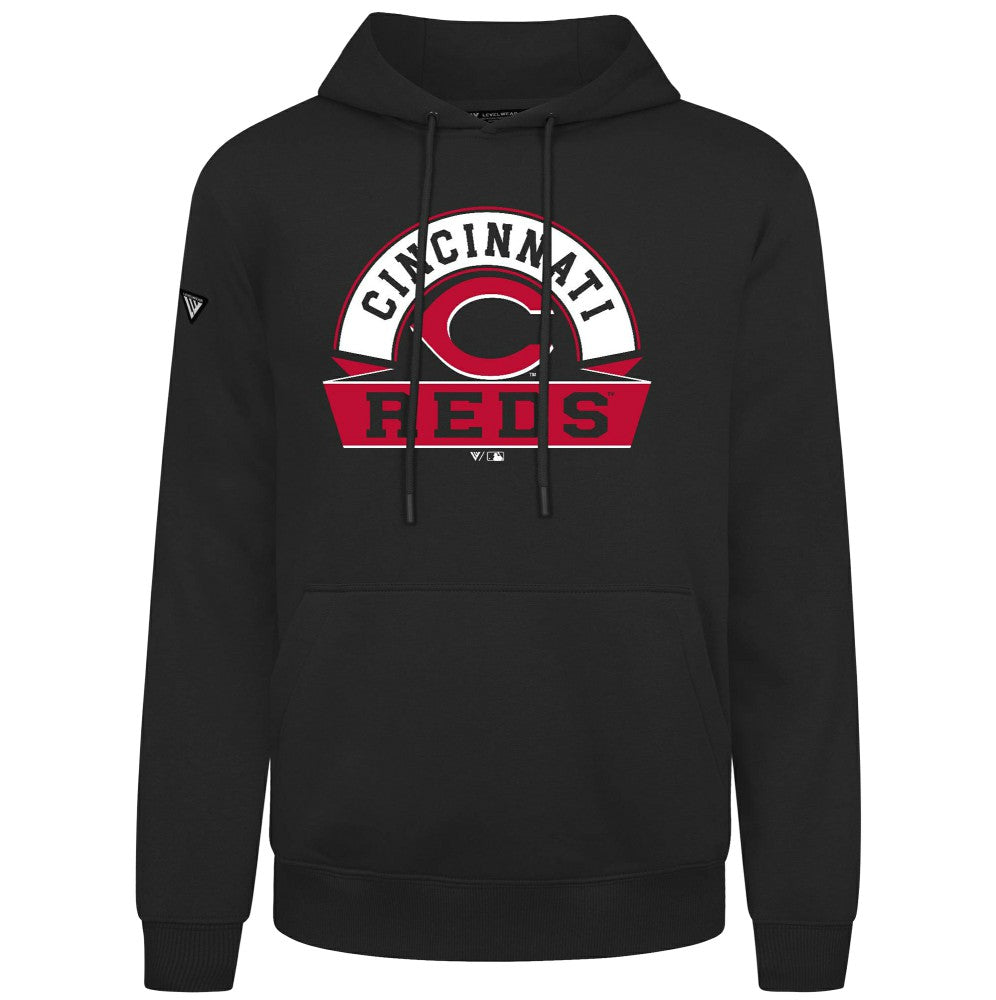 Cincinnati Reds Levelwear Podium Banner Arch Hoodie - Black
