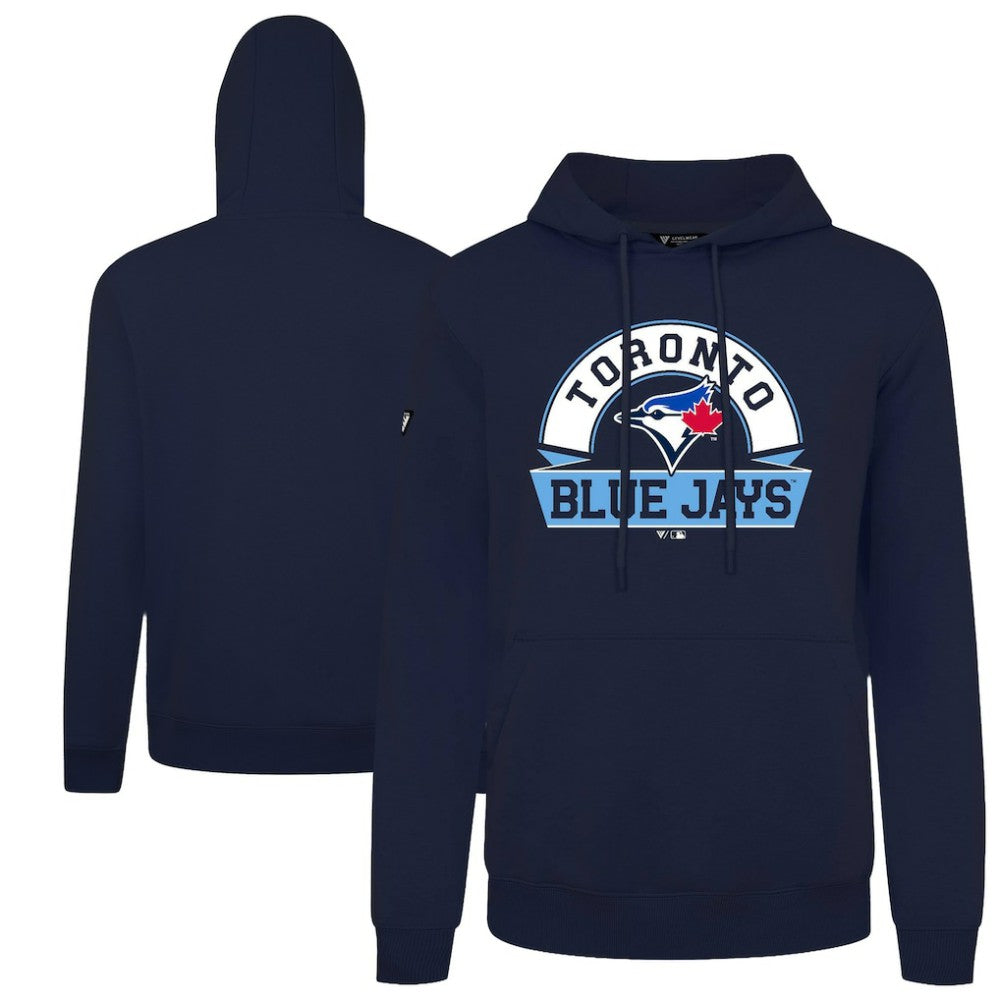 Toronto Blue Jays Levelwear Podium Banner Arch Hoodie - Navy