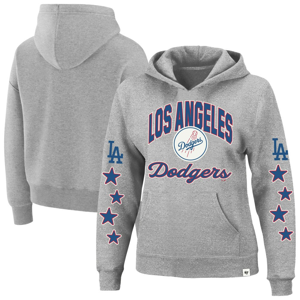 Los Angeles Dodgers Women's Plus Size Starry Eye Hoodie - Heather Gray | 47 brand