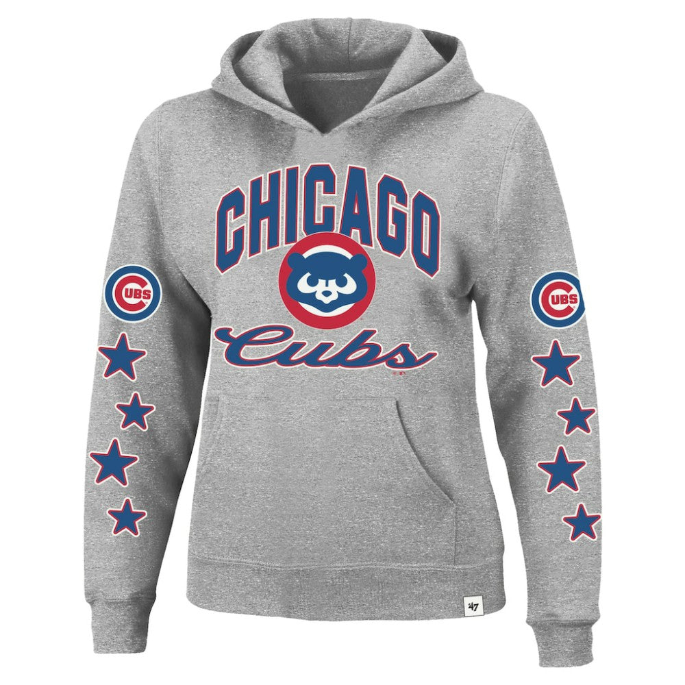Chicago Cubs Women's Plus Size Starry Eye Hoodie - Heather Gray | 47 brand