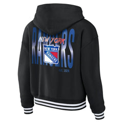 New York Rangers WEAR by Erin Andrews Women's Cropped Lace-Up Hoodie