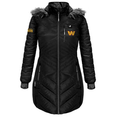 NFL Washington Commanders ActionHeat Women's 5V Battery Heated Long Puffer Full-Zip Hoodie Jacket