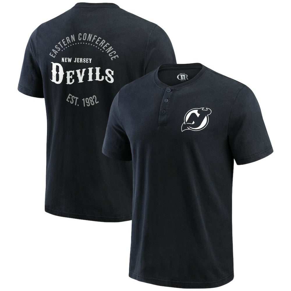New Jersey Devils Darius Rucker Collection by Fanatics Fanatics Fest Washed Henley T-Shirt