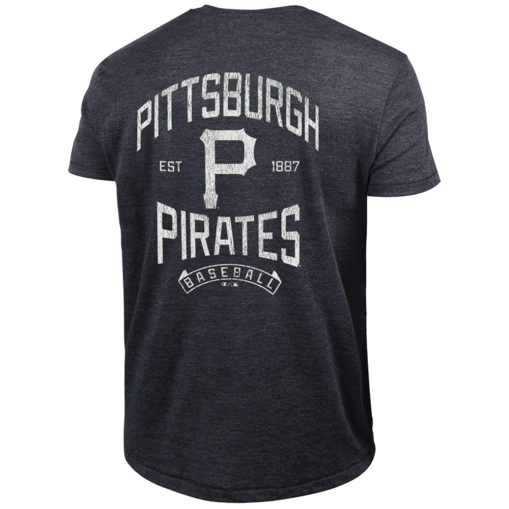 Pittsburgh Pirates Champion Vintage 3-Hit Tri-Blend T-Shirt - Black
