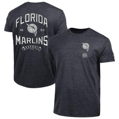 Miami Marlins Champion Vintage 3-Hit Tri-Blend T-Shirt - Black