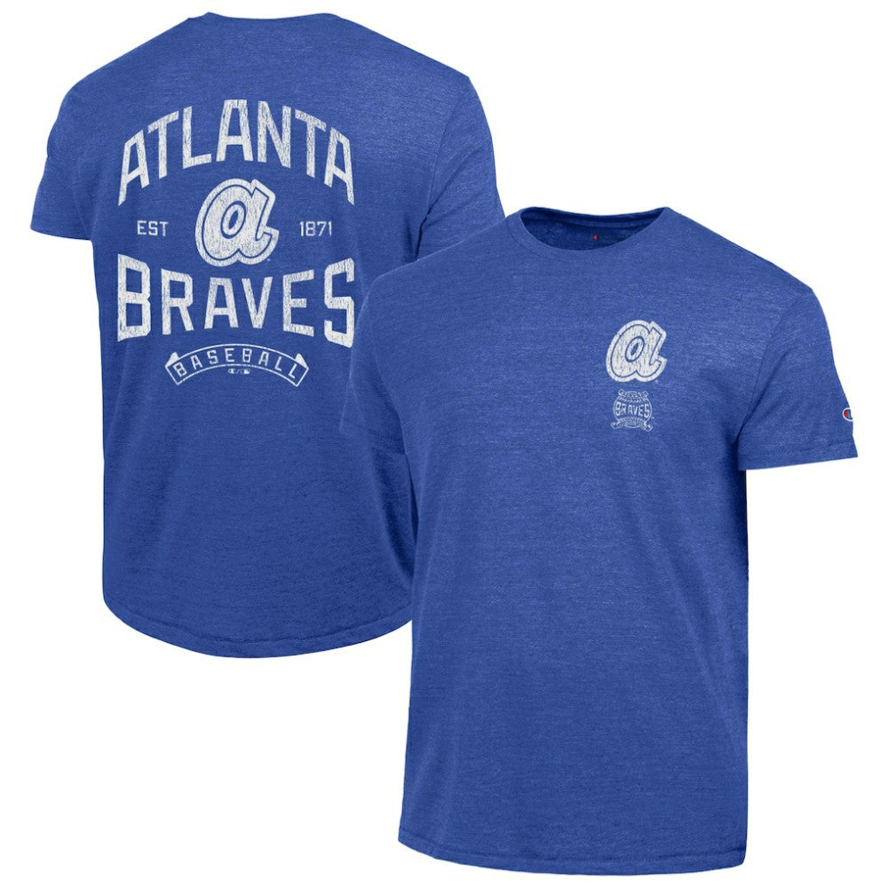 Atlanta Braves Champion Vintage 3-Hit Tri-Blend T-Shirt - Royal