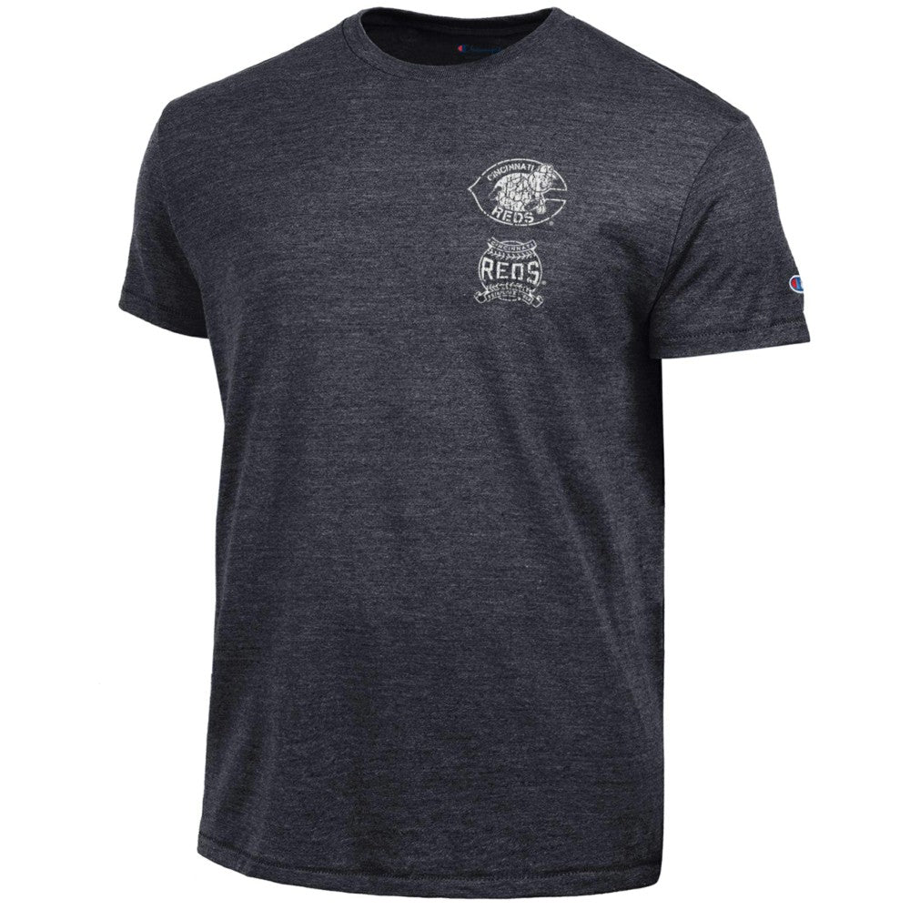 Cincinnati Reds Champion Vintage 3-Hit Tri-Blend T-Shirt - Black
