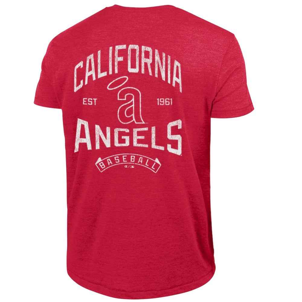 Los Angeles Angels Champion Vintage 3-Hit Tri-Blend T-Shirt - Red
