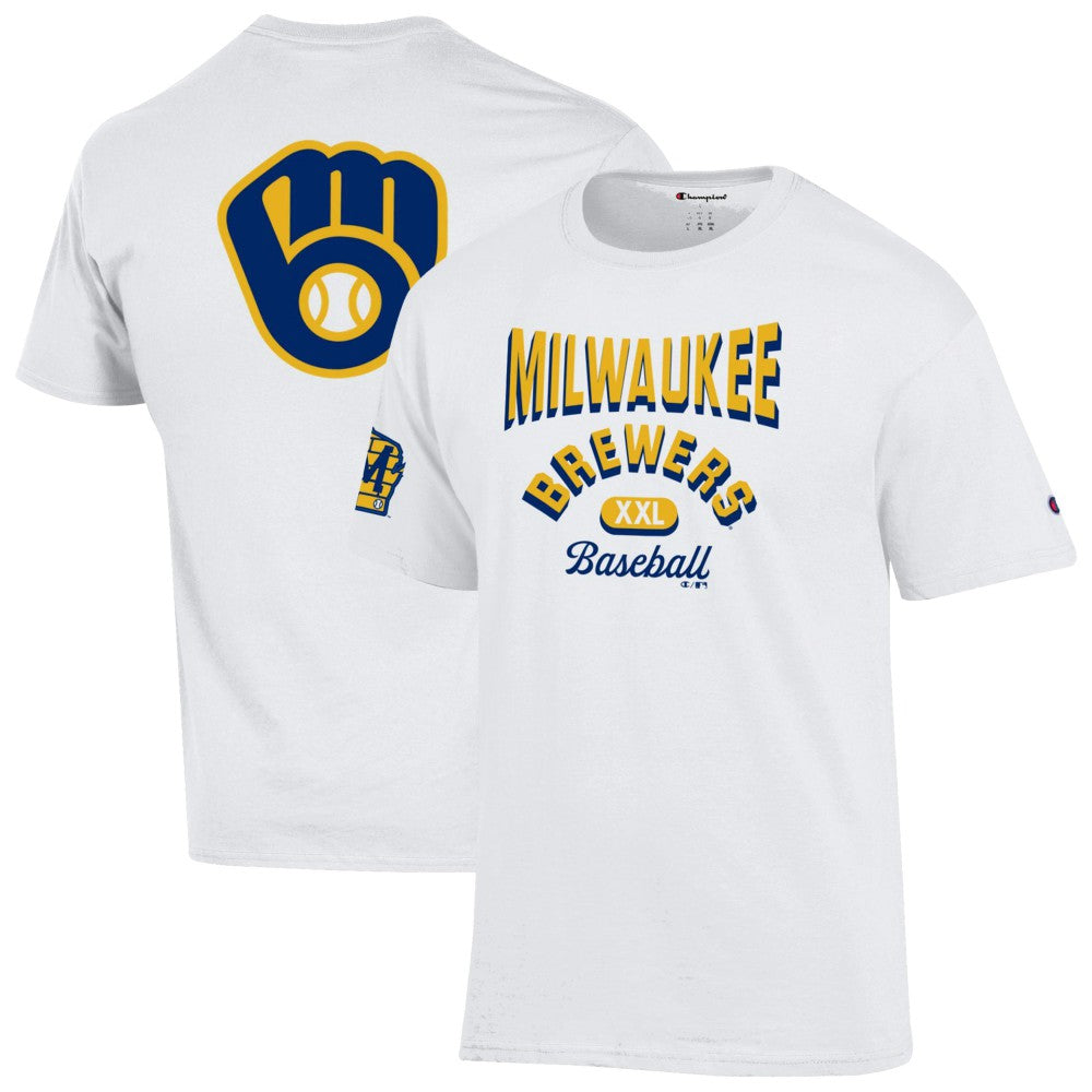 Milwaukee Brewers Champion 3-Hit Jersey T-Shirt - White