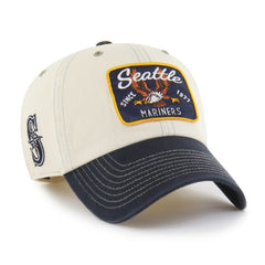 Seattle Mariners Keepsake Collection Clean Up Adjustable Hat - Natural/Navy | 47 brand