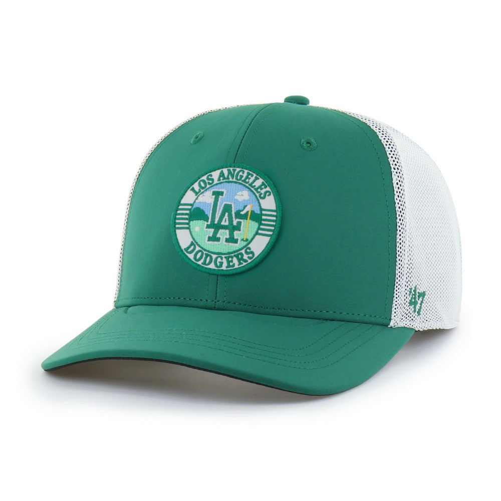 Los Angeles Dodgers Elevated Greens Adjustable Trucker Hat - Kelly Green/White | 47 brand