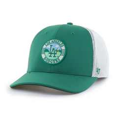 Los Angeles Dodgers Elevated Greens Adjustable Trucker Hat - Kelly Green/White | 47 brand